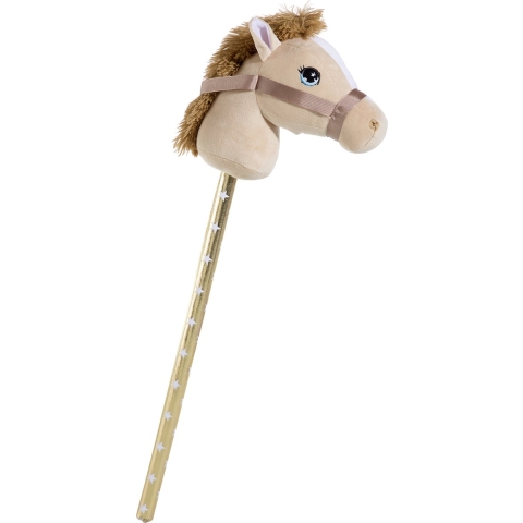 Pluche stokpaardje - beige - 70 cm - speelgoed dieren voor kinderen -