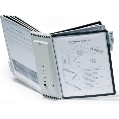Durable Wandhouder | 10 zichtpanelen | zwart/grijs polyamide | met profielframef. | 1 stuk - 563122 563122