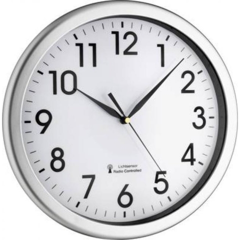 TFA Dostmann 60.3519.02 Wandklok Zendergestuurd 30.8 cm x 4.3 cm Zilver