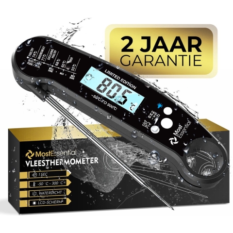 MostEssential Premium Vleesthermometer - BBQ Thermometer - Zwart