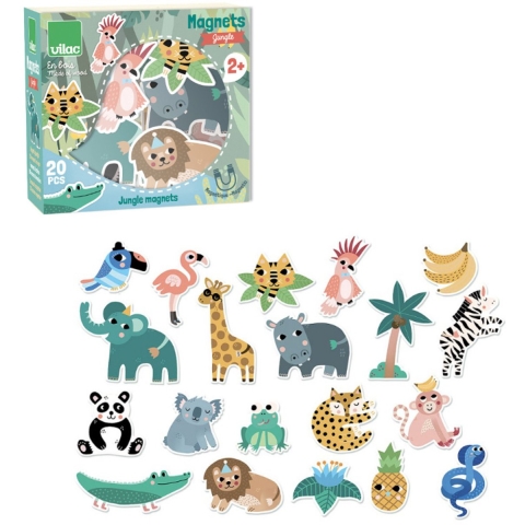 Vilac Magneten - 20 Onderdelen - Jungle - Vilac - OneSize - Magnetisch speelgoed