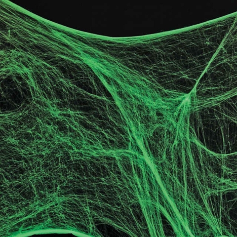 Decoratie spinnenweb/spinrag - 3x - 100 gram - glow in the dark - Halloween/horror versiering -