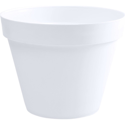 EDA Toscane Bloempot - kunststof - wit - D40 x H32 cm - binnen- en buitenshuis -