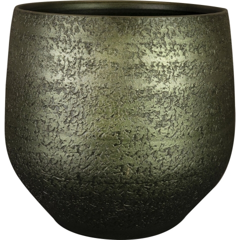 Ter Steege Plantenpot - keramiek - metallic donkergroen - D36-H33 cm -