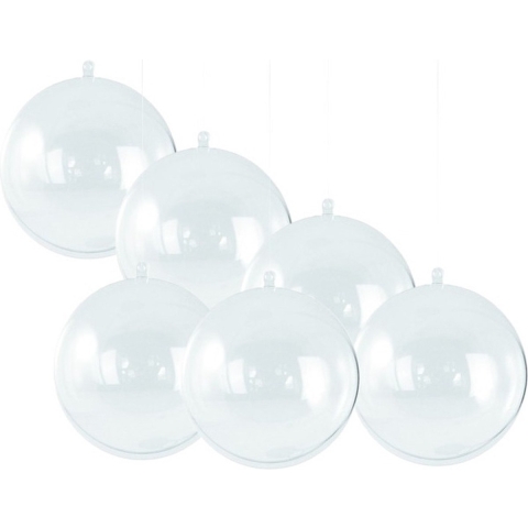 DIY kerstballen - 24x st - D5 cm - doe het zelf hobby kerstballen - transparant -