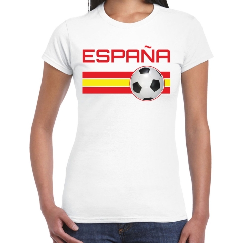 Espana / Spanje voetbal / landen t-shirt wit dames XS -