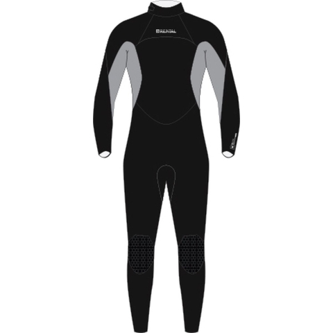 Magic Marine Rental Fullsuit 3/2mm Bzip wetsuit, zwart met grijs