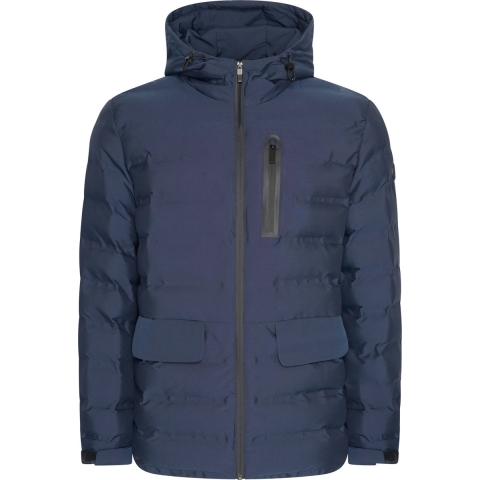 Mario Russo Padded Woven Jacket - Jas Heren - Winterjas Heren - Waterafstotend - Winddicht - Navy -