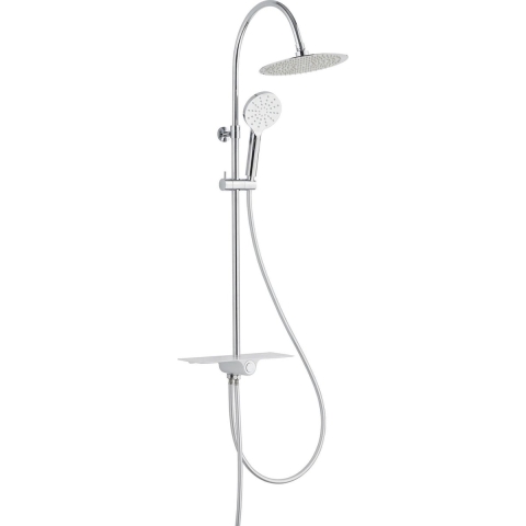 Schutte AQUASTAR hoofddouche set met planchet | chroom-wit
 - 60520 60520