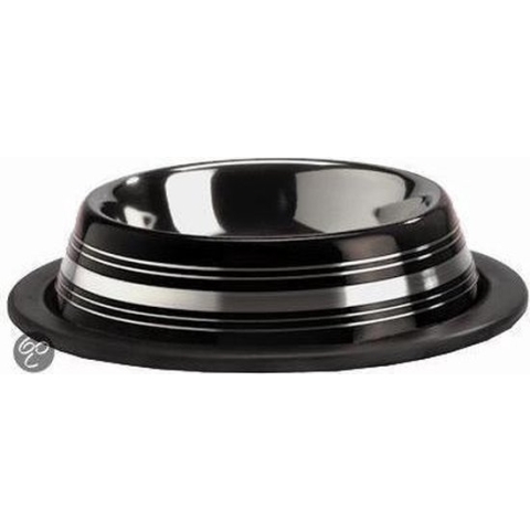 Pet Products Rvs Eet Drinkb Stripes Anti Zwart 11cm