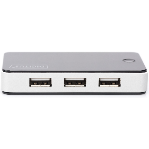 Digitus DA-70222 USB 2.0-hub 7 poorten Zwart, Zilver