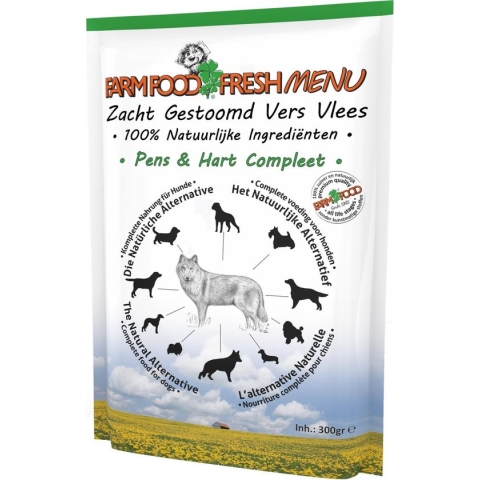 Farm food fresh menu pens / hart compleet hondenvoer 300 gr