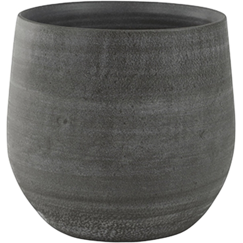 Steege Plantenpot/bloempot - keramiek - grijs - 26 x 26 cm -