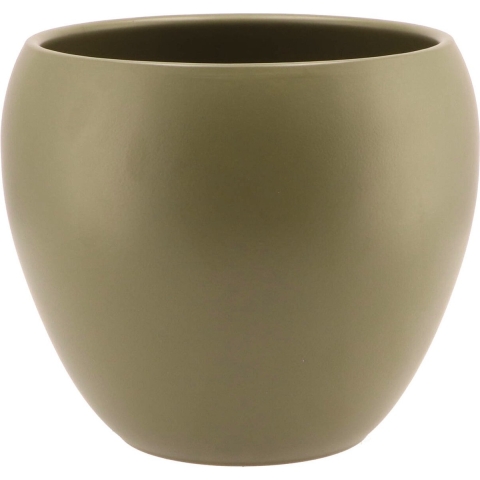 DK Design Bloempot/plantenpot - Vinci - olijfgroen mat - binnen - D19 x H22 cm -