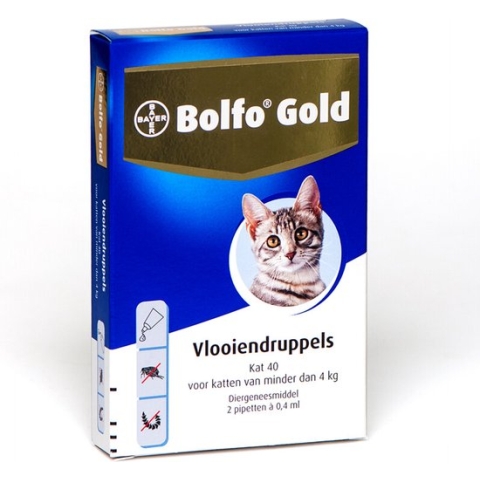 Bolfo Gold 40 Anti vlooienmiddel - Kat - 0 Tot 4 kg - 2 pipetten