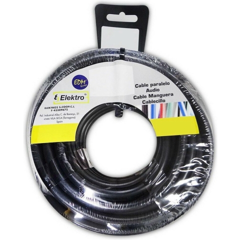 Kabel ovaal plat 2x1qmm zwart 10m - 1242083