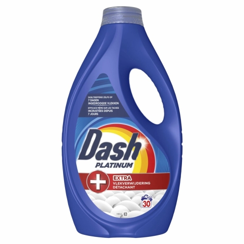 2e halve prijs: Dash Vloeibaar Wasmiddel Platinum 30 Wasbeurten 1350 ml