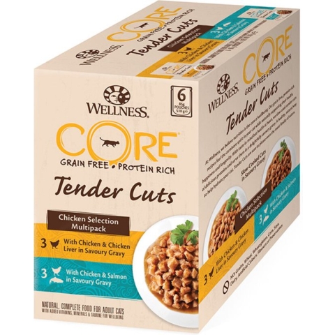 Wellness Core Tender Cuts Chicken Selection - Katten natvoer -  6 x 85 g