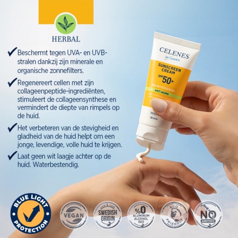 2x Celenes Herbal Zonnebrandcreme SPF 50+ Anti Aging 50 ml