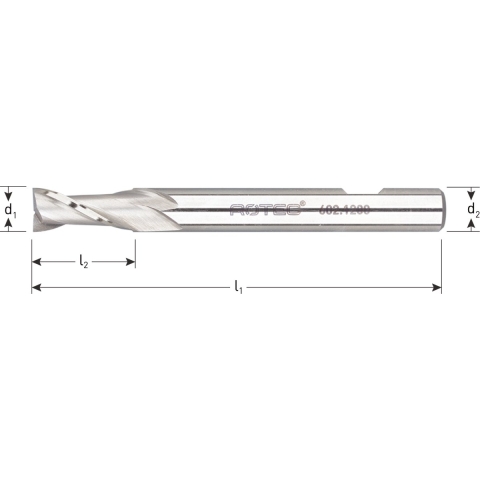 Rotec HSS-E Universeelfrees, ongecoat, ø4,5 - ø4,5x13x57xø6mm Z=3 / DIN 844-B / kort - 6050450