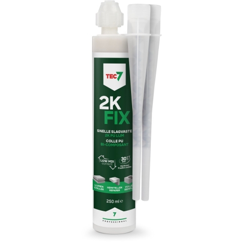 TEC7 591536000 2K-Fix - Snelle Slagvaste 2k PU-lijm Patroon - 250ml