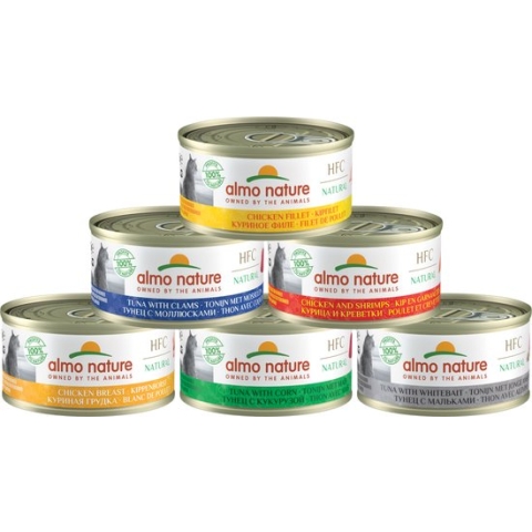 Almo Nature Natvoer voor Katten - HFC Natural - 24 x 70g - Tonijn met Mosselen - 24 x 70 gram