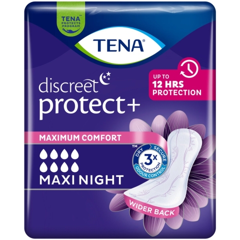 3x TENA Discreet Maxi Night 12 stuks