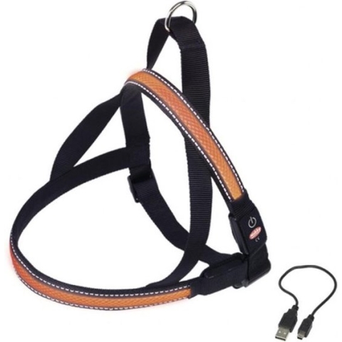 Nobby Verlicht Tuig Hond - Oranje - Buikband: 60-75 cm