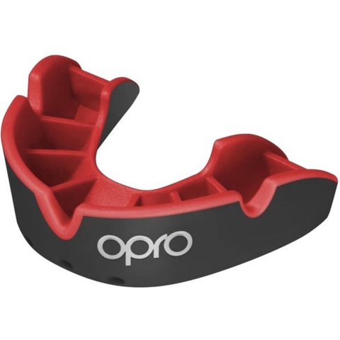 Opro 790007 Silver Superior Fit Mouthguard - Black-Red - JR