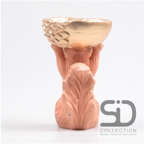 Beeld Eekhoorn met bak 14x22,5cm beige