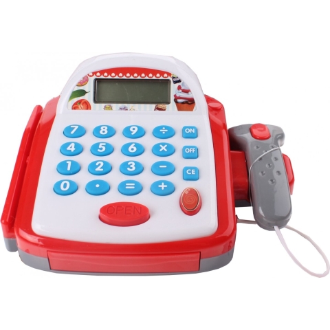 Johntoy Kassa met licht en geluid wit/rood