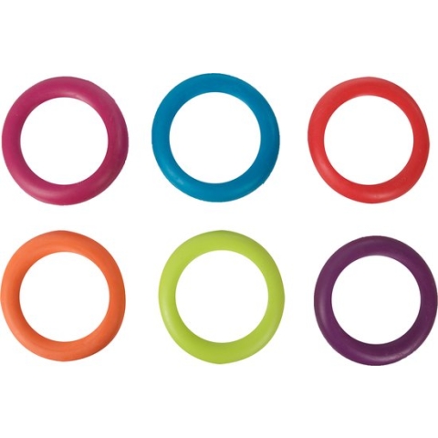 Flamingo Hondenspeelgoed Rubber Ring - Roze/Blauw/Rood/Oranje/Geel/Paars - 15 cm