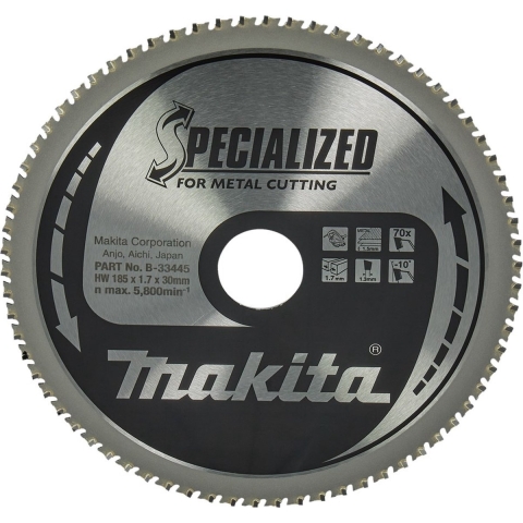 Makita Accessoires Cirkelzaagblad | Dun plaatstaal | 185X30X1,7 70T -10G - B-33445