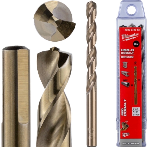 Milwaukee Accessoires HSS-G Co metaalboor 9 x 125 mm (5 stuks) - 4932373352