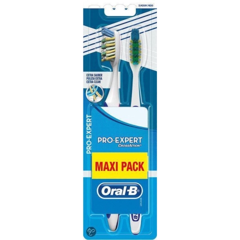 Pro-Expert Cross Action Extra Clean tandenborstel (medium), 2 stuks