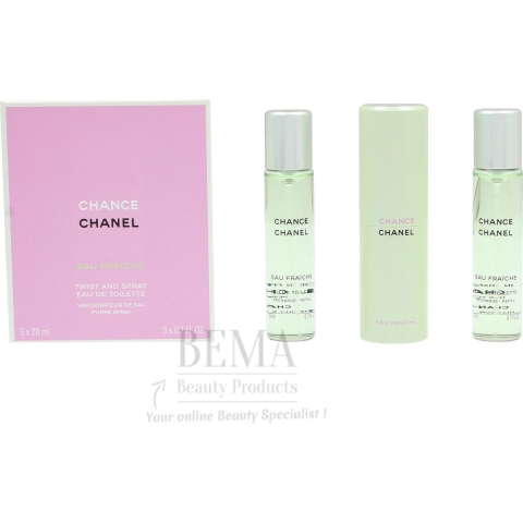 Chance Eau Fraîche eau de toilette twist and spray navulbaar, 3x 20 ml