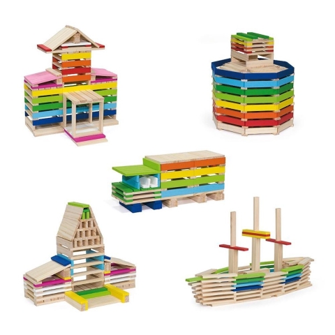Fantasie houten bouwblokken, 250 stuks