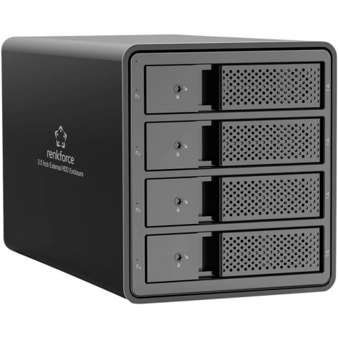 Renkforce RF-6647598 3,5 harde schijf behuizing 4 Bay 3.5 inch USB-A 3.0