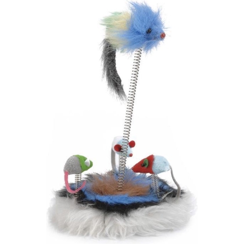 Beeztees Muizenfamilie - Kattenspeelgoed - Incl. Veer en Catnip - 15x15x25 cm