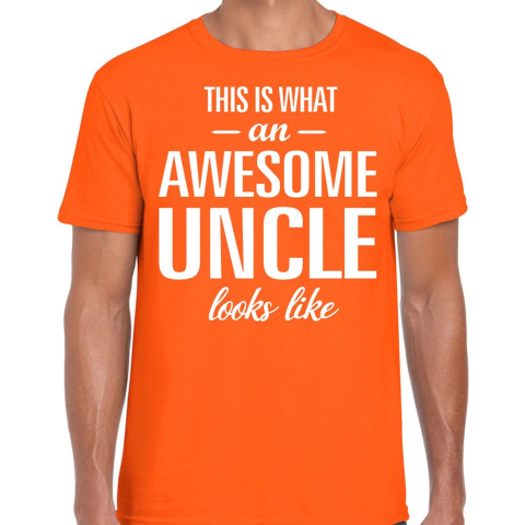 Awesome Uncle / oom cadeau t-shirt oranje heren 2XL -