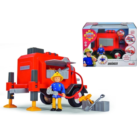 Brandweerman Sam - Trailer met 1 figuur Constructiespeelgoed
