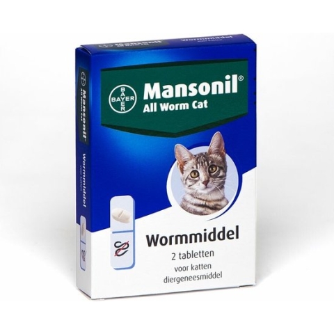 Mansonil All Worm Cat Ontworming - Kat - 2 tabletten