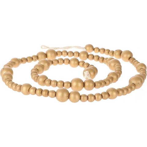 Deco woonketting hout L165cm goud