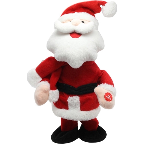 Kerstman pop dansend 30 cm bewegende kerstfiguren/kerstpoppen -