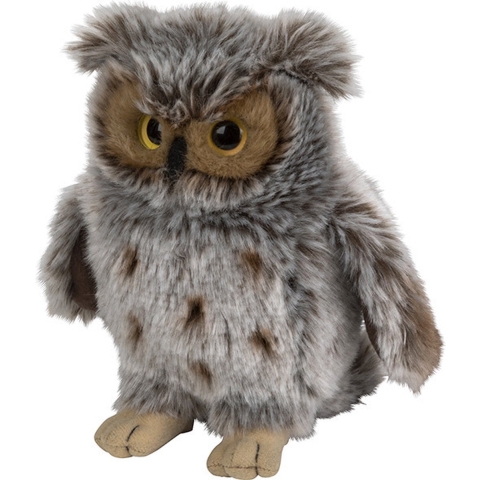 Nature Planet Pluche Oehoe uil knuffeldier - 18 cm - Vogels/uilen Knuffels -