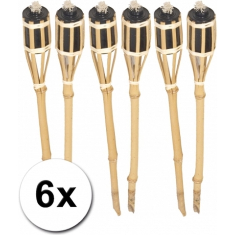 Bamboe tuinfakkels set 6 stuks 61 cm -