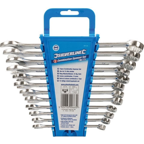 Steekringsleutelset - 12-delig - vanadium staal - 8-19 mm -