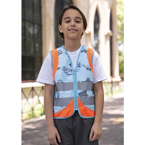 Korntex KX123K Children´s Safety Vest Action Vehicle Fun CO² Neutral - Plane - XXS (3/4 years)