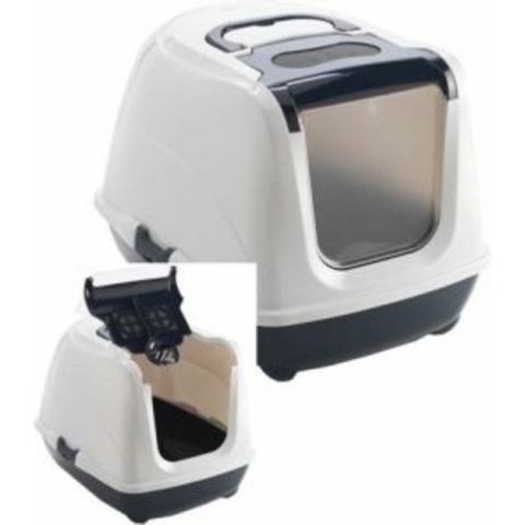 Moderna - Kattenbak - Flip Cat Jumbo - Donkerblauw/wit - 41,0x43,9x57,6 cm