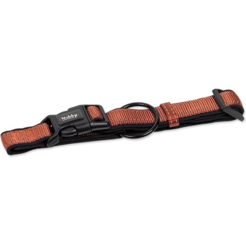 Nobby halsband classic reflect soft verstelbaar - donkeroranje - 50-65 x 2,5 cm